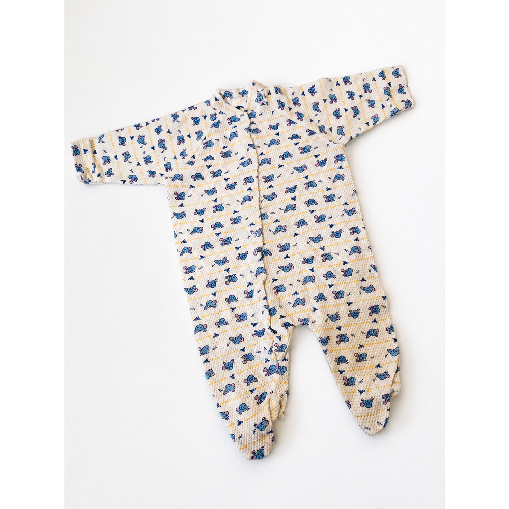 Vintage Gerber Footed One Piece Baby Sleeper Newborn with Turtles Unisex